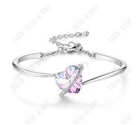 Bracelet d'amour - TD® - Version coréenne - Cristal - Ouvert - Coeur violet