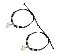 Bracelet D'amoureux, Pendentif étoile Réglable, Brillant foncé, tissé, pour Couple, pour un Rendez-vous Quotidien, une Fête, Noir