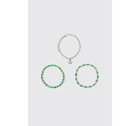 Bracelet d'ancre à pendentifs multiples homme - argent - ONE SIZE, argent
