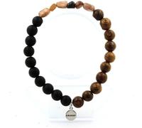 Bracelet d'andalousite des États-Unis + perles d'onyx noires mates + bois 8 mm
