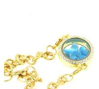 Bracelet d'apatite brute bleu néon, modèle Medallion, 25 mm