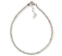 Bracelet de 17 cm en argent sterling 925 avec des perles lisses de 2,5 mm combinées à des perles de 2 mm.