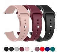 Bracelet de 18 mm, 20 mm et 22 mm pour Sam Sung Galaxy Watch7/6/5/Pro/4 Classic, Bracelet en silicone pour Hua Wei Watch GT5-4-2-2e-3-3 Pro, Bracelet en silicone pour Garmin Vivoactive 3 4 5, Bracelet