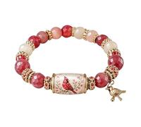 Bracelet de Bénédictions Édition Limitée 2026 avec Oiseau Moineau, Charm Inspirant en Perles pour la Force, l’Espoir et la Joie, Bijoux de Printemps à Offrir pour Femmes, Mères, Sœurs et Amies