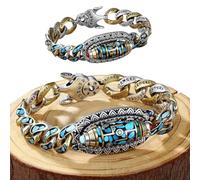 Bracelet de bonne chance d'amulette de méditation, bracelet de perles Dzi à neuf yeux mantra à six caractères, bracelet d'amulette Feng Shui de bonne chance, bracelet de perles d'agate de perles tibét