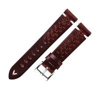 Bracelet de bracelet en cuir de la bande de surveillance 18/22mm, Silver brun foncé, 20mm