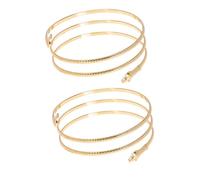 Bracelet de Bras Ajustable Serpent en Alliage Doré, Lot de 2 Pièces