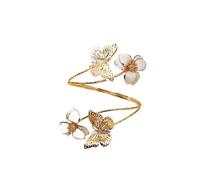 Bracelet de bras en forme fleur, style Boho, émail, papillon, spirale dorée