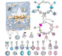 Bracelet de charme Calendrier 2025 pour les filles à compte de Noël 24 jours Calendrier du des bijoux bricolage Kit 22 Perles charme 2 Bracelets pour femmes |.Avènement