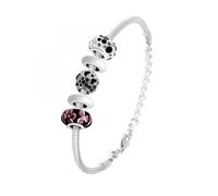 Bracelet de charms perles noirs et acier SC Crystal - SO CHARM - Bracelet - Femme - Noir