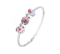Bracelet de charms perles roses et acier SC Crystal