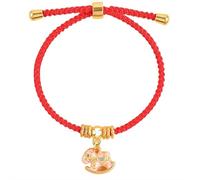 Bracelet de cheval porte-bonheur de la nouvelle année 2026 en fil rouge, bracelet charme cheval chinois du zodiaque animal Feng Shui, bracelet en corde réglable pour femmes, bijou cadeau du nouvel an