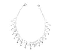 Bracelet de Cheville Ajustable en Alliage Orné de Cristaux Argentés | Bijou Élégant pour Mariage ou Anniversaire, Style Mode, pour Femmes et Adolescentes