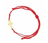 Bracelet de cheville Ankh avec croix égyptienne faite à la main - Bracelet de couple en perles tressées - Pendentif clé de vie - Réglable - Bracelet de cheville religieux - Amulette de l'Égypte