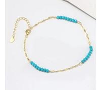 Bracelet De Cheville En Argent Sterling 925 Avec Turquoise Naturelle Et Chaîne Papillon Pour Femme, Bijou Vintage Délicat