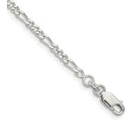 Bracelet de cheville en argent sterling 925 massif poli avec anneau à ressort 2,5 mm pour homme et femme, 20 centimeters, Métal Argent Argent sterling, Pas de gemme