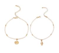 Bracelet De Cheville En Coquillage 2Pcs, Bracelet De Cheville Boho, Bracelet De Cheville Perlé, Bracelet De Cheville Vintage, Bracelet De Cheville Pendentif, Bracelet De Plage