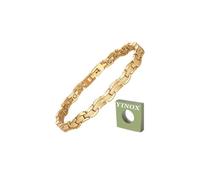 Bracelet de cheville magnétique en titane doré pour femme avec aimants 24 cm/6,5 mm