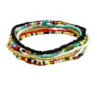 Bracelet de cheville perlé 7 pièces/ensemble 8, 7 pouces multicolores Boho bracelets de cheville pour femmes perles rocaille extensibles drôle bricolage bracelet perles arc-en-ciel pour bijoux d