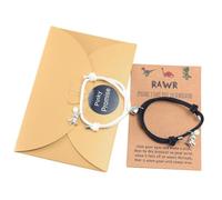 Bracelet de couple magnétique en forme de cœur avec perles lumineuses et perles brillantes en forme de dinosaure pour remise de diplôme, Consulte la descripción, Voir description