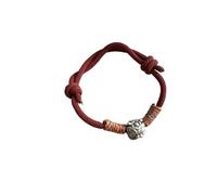 Bracelet de danse lion chinois en argent pur 999 réglable avec breloque porte-bonheur, bijou culturel traditionnel pour femme (corde rouge)