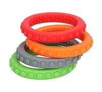 Bracelet de Dentition en Silicone pour bébé, Jouets, Soulagement des Gencives, Développement de la santé, Anneaux de Dentition pour Nourrissons avec Jouet Sensoriel, 4 Pièces