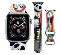 Bracelet de dessin animé compatible avec Apple Watch 38 mm, 40 mm, 41 mm, 42 mm, 44 mm, 45 mm, 49 mm, bracelets de sport réglables et remplaçables en silicone souple imprimé pour iWatch Ultra Series 8