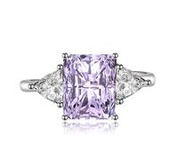 Bracelet De Fiançailles Avec Bague En Diamant Carré Princesse De La Collection Géométrique Avec Zircone Pour Femme,Diamant Violet,Ouverture Réglable