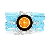 Bracelet De Fin D'Études,Fille,Orange,Fruit,Amour,Ajustable,Cuir Tressé,B