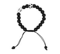 Bracelet de football pour garçon - Cadeau de football avec lettre M - Cadeau pour fan de football - Pierre naturelle - Cadeau d'anniversaire - Cadeau de Noël pour fils et frères