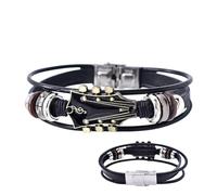 Bracelet de guitare réglable. Bracelet multicouche tressé à la main. Bijoux de style punk pour amateurs de musique. Accessoires de mode pour les fans de rock and roll. Un groupe de cuir unisexe qui va