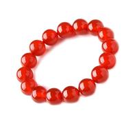 Bracelet de Jade Rouge pour Femmes et Hommes, Bracelet de Perles Extensibles en Agate de cornaline et calcédoine