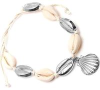 Bracelet de jambe Marine SHELL, or/argent, métal bijoutier et coquillage, 26 cm
