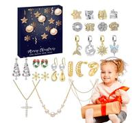 Bracelet De L'Avent - Boîte Compte À Rebours Pour Noël | Set De Boucles D'Oreilles Et Collier Pour Femmes Filles Garçons Vie Quotidienne Voyage Soirée