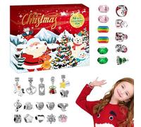 Bracelet de l'Avent de Noël - 24 jours de fournitures de bricolage - Bracelet à breloques compte à rebours - Calendrier - Pour, filles, adultes, amateurs de bricolage, réunion de famille