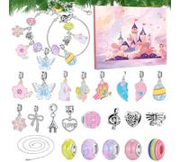 Bracelet de l'Avent de Noël | Ensemble de bijoux de 24 jours - Compte à rebours pour les adolescentes et les amateurs de bricolage