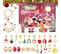 Bracelet de l'Avent de Noël | Kit de loisirs créatifs 24 jours, calendrier de compte à rebours pour adolescents et adultes, collectionneurs, amateurs d'artisanat, réunions de famille, cadeaux de fête