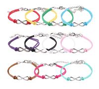 Bracelet de l'infini, 11 pièces, symbole de l'infini, bracelets de l'amitié faits main tressés ajustables pour meilleures amies et sœurs