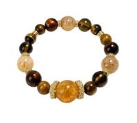 Bracelet de lithothérapie CRISTAL DE ROCHE - PROSPÉRITÉ ET SUCCÈS en pierre Œil de tigre, Super Seven, Obsidienne et Azeztulite - Source de bien être et Physique, Apport le Courage et l’Abondance