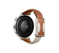 Bracelet de luxe en cuir souple for femmes de 18mm, Compatible avec Huawei Watch GT5 4 Pro 42mm 41mm(Brown white,18mm)