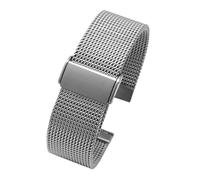Bracelet de luxe for homme en acier inoxydable à maille requin, compatible avec les montres plongée Seiko, Breitling, Omega et Panerai(B-Silver,22mm-width)