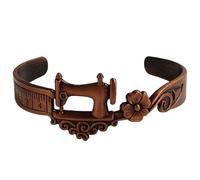 Bracelet de machine à coudre avec ruban à mesurer et détails floraux pour amateurs de couture, couturiers, artisans, costumes, Style 1, Tricot, Améthyste