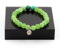 Bracelet de malachite du Congo + perles de péridot 8 mm