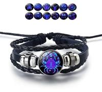 Bracelet De Manifestation, Bracelet en Cuir Ajustable Fait à La Main, Douze Bracelets De La Série Constellation pour Hommes Et Femmes comme Cadeaux, Cancer, Specialty Size