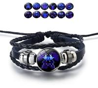 Bracelet De Manifestation, Bracelet en Cuir Ajustable Fait à La Main, Douze Bracelets De La Série Constellation pour Hommes Et Femmes comme Cadeaux, Gemini, Specialty Size