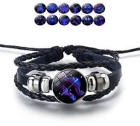 Bracelet De Manifestation, Bracelet en Cuir Ajustable Fait à La Main, Douze Bracelets De La Série Constellation pour Hommes Et Femmes comme Cadeaux, Sagittarius, Specialty Size