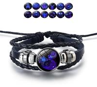 Bracelet De Manifestation, Bracelet en Cuir Ajustable Fait à La Main, Douze Bracelets De La Série Constellation pour Hommes Et Femmes comme Cadeaux, Aquarius, Specialty Size