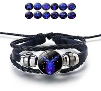 Bracelet De Manifestation, Bracelet en Cuir Ajustable Fait à La Main, Douze Bracelets De La Série Constellation pour Hommes Et Femmes comme Cadeaux, Capricorn, Specialty Size