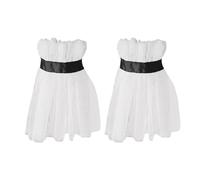 Bracelet de mariée avec ruban à volants élaborés pour enterrement de vie de jeune fille en tulle blanc, mesh, taille unique