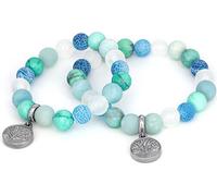 Bracelet de minéraux pour mère et fille MINK46/SET (jade, howlite, agate, amazonite)